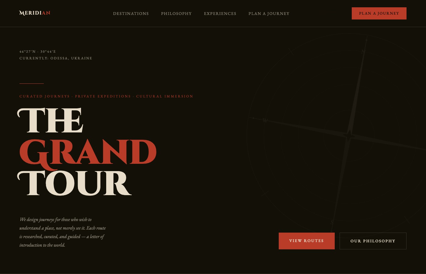 Travel agency website preview